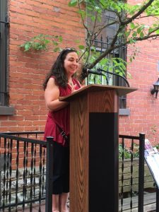 Ani Palacios at “Writers at the Loft” event